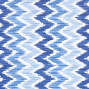 Beschichtete Baumwolle Ikat-Print – blau/weiss, 
