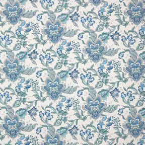 Dekostoff Canvas orientalische Blumenornamente 280 cm – weiss/blau, 