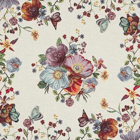 Dekostoff Gobelinstück Blumen – beige, 