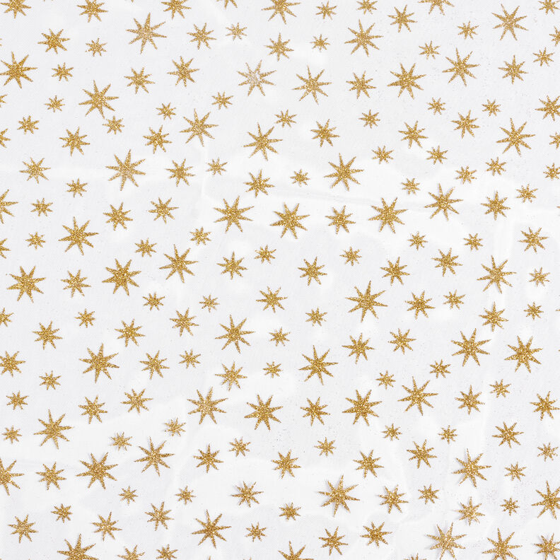 Tüll Glitzersterne – weiss/gold,  image number 6