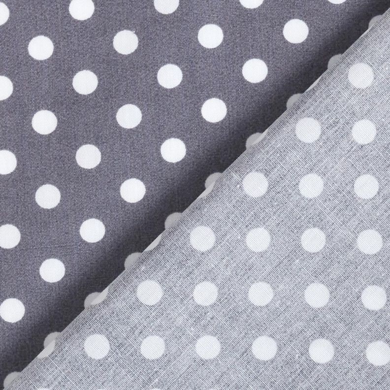 Baumwollpopeline Polka Dots – schiefergrau/weiss,  image number 4