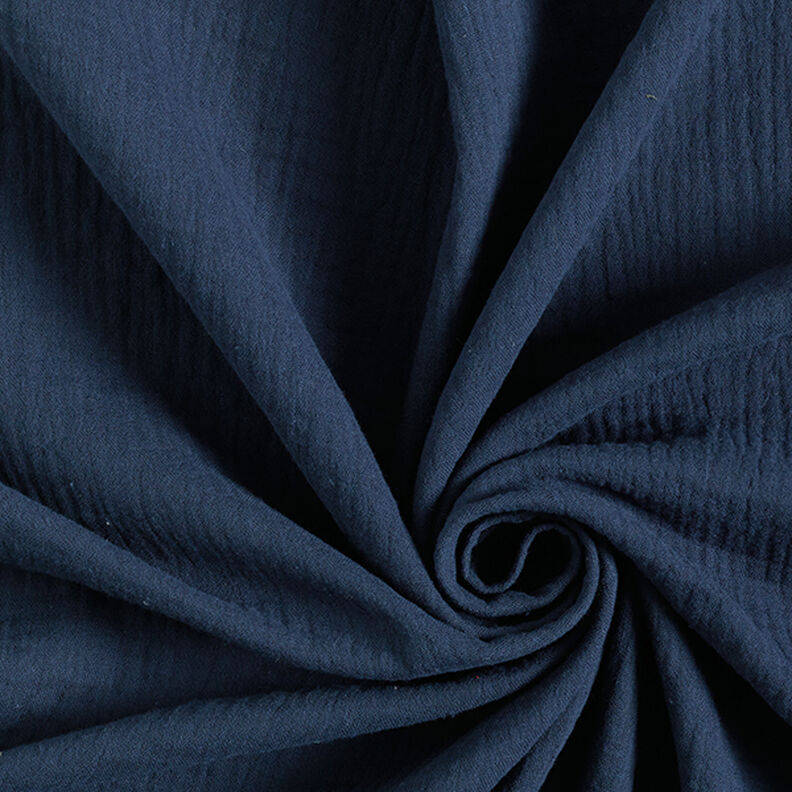 Musselin/ Doppel-Krinkel Gewebe – marineblau,  image number 1