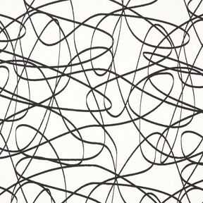 Dekostoff Jacquard abstrakte Linien – elfenbein/schwarz, 