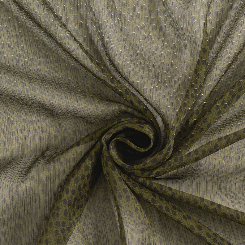 Crêpe Chiffon große Punkte – khaki/schwarz,  image number 4