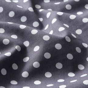 Baumwollpopeline Polka Dots – schiefergrau/weiss, 