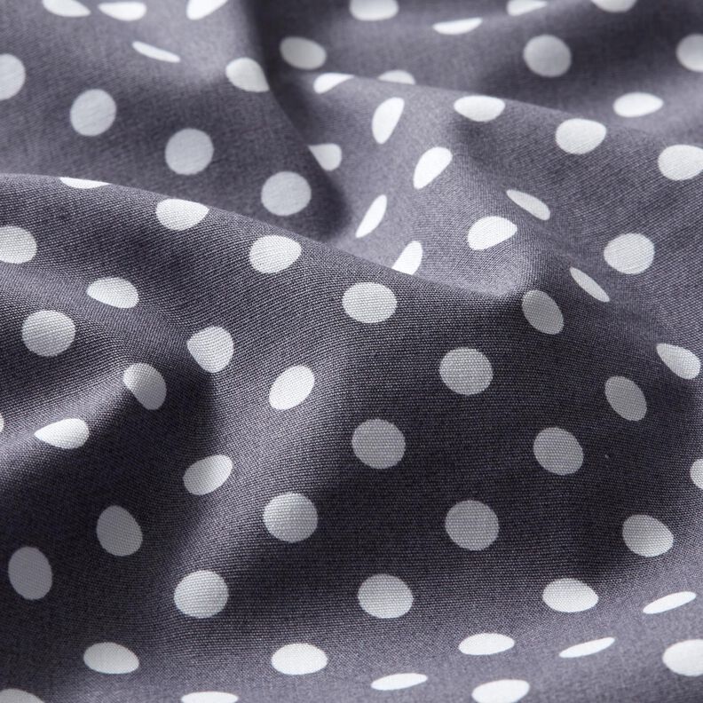 Baumwollpopeline Polka Dots – schiefergrau/weiss,  image number 2