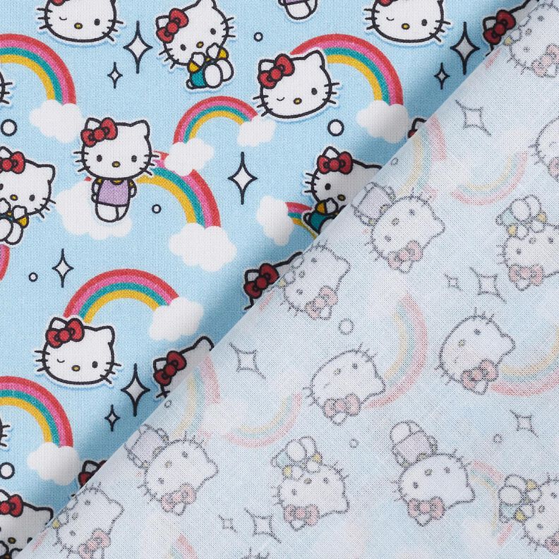 Baumwollpopeline Hello Kitty Regenbögen Lizenzstoff | SANRIO – himmelblau,  image number 4