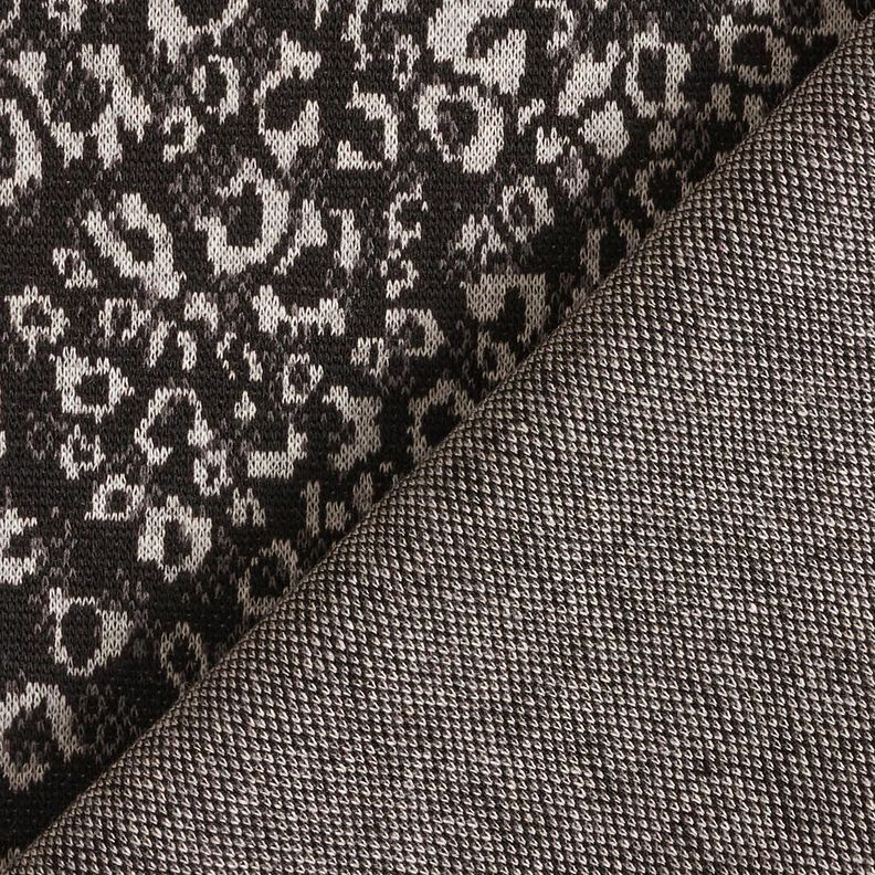 Strickjacquard abstraktes Leomuster – schwarz/nebelgrau,  image number 4