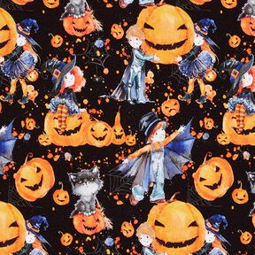 Baumwolljersey Halloween Digitaldruck – schwarz, 