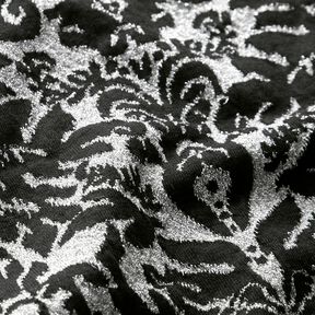 Jacquard Jersey Ornamente – silber metallic/schwarz, 