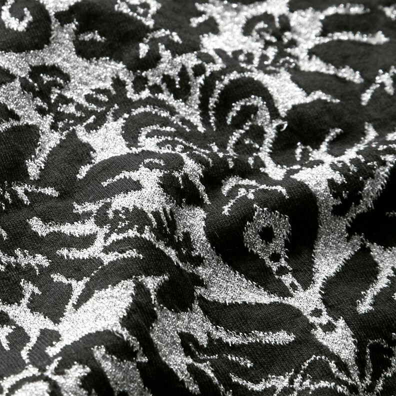 Jacquard Jersey Ornamente – silber metallic/schwarz,  image number 2