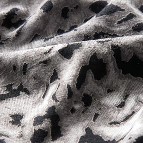 Viskosejersey abstrakter Leoprint – silbergrau/schwarz, 