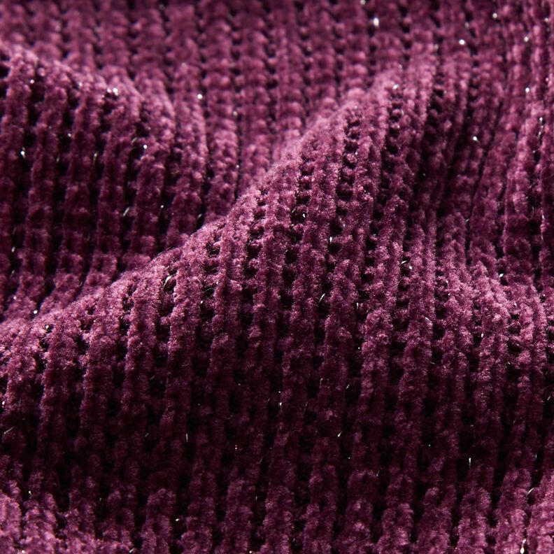 Glitzer-Chenille – aubergine/silber metallic,  image number 2