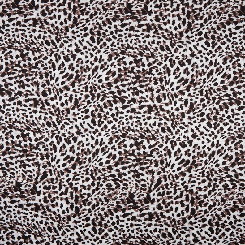 Viskosejersey kleiner Leoprint – schokolade/silbergrau,  image number 1