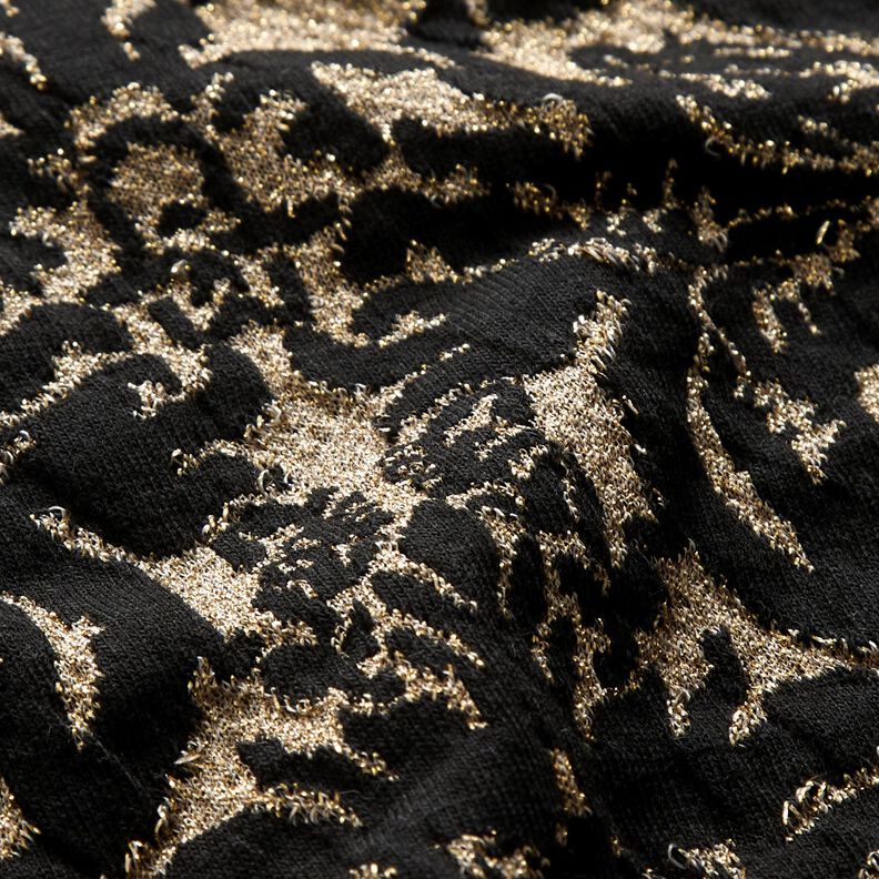 Jacquard Jersey Ornamente – gold metallic/schwarz,  image number 3