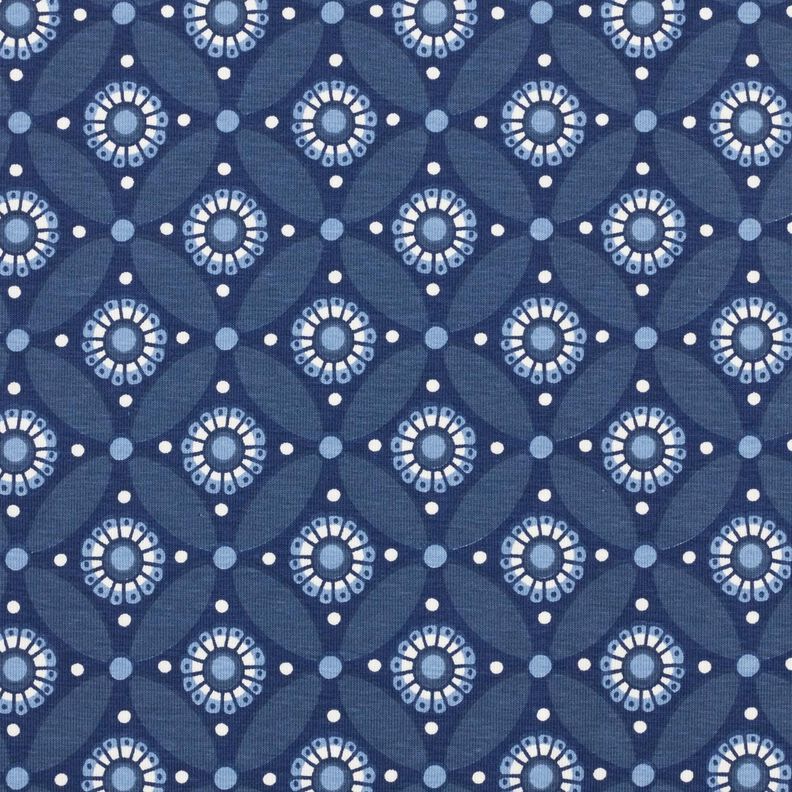 Baumwolljersey Azulejos groß – marineblau/blaugrau,  image number 1