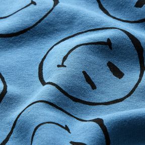 Sweatshirt angeraut Smiley – jeansblau, 