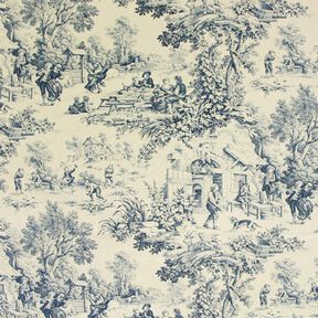 Toile de Jouy – stahlblau, 