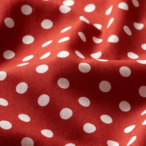 Baumwollpopeline Polka Dots – terracotta/weiss, 