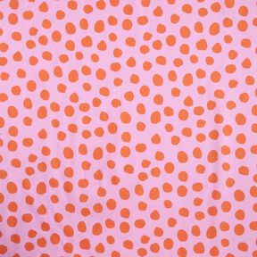 Beschichtete Baumwolle softe Punkte – pastellviolett/orange, 