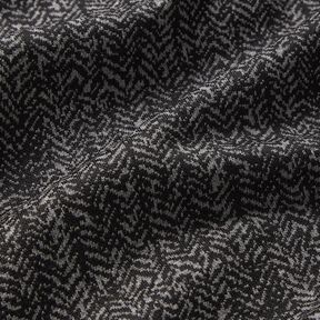 Strickjacquard abstrakter Fischgrat – grau/schwarz, 