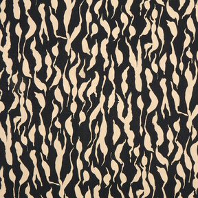 Viskosestoff abstraktes Zebramuster – schwarz/hellbeige, 