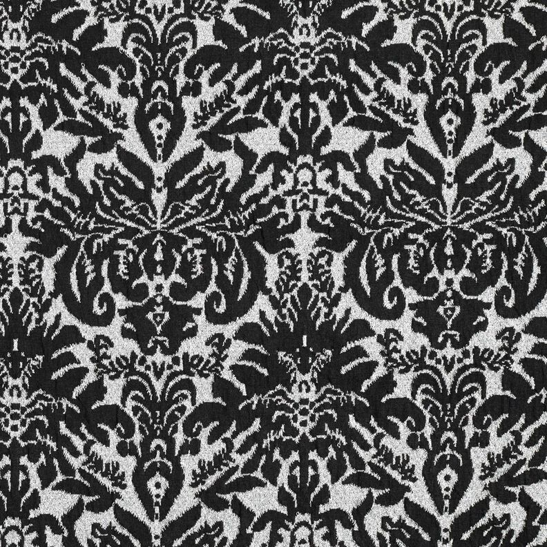 Jacquard Jersey Ornamente – silber metallic/schwarz,  image number 1