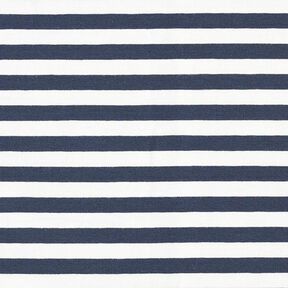 French Terry Sommersweat garngefärbte Streifen – wollweiss/marineblau, 