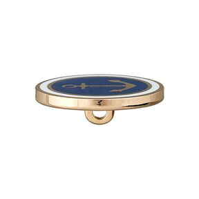 Metallknopf Öse Anker – marineblau/gold, 