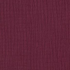 GOTS Dreilagiger Baumwoll-Musselin – merlot, 