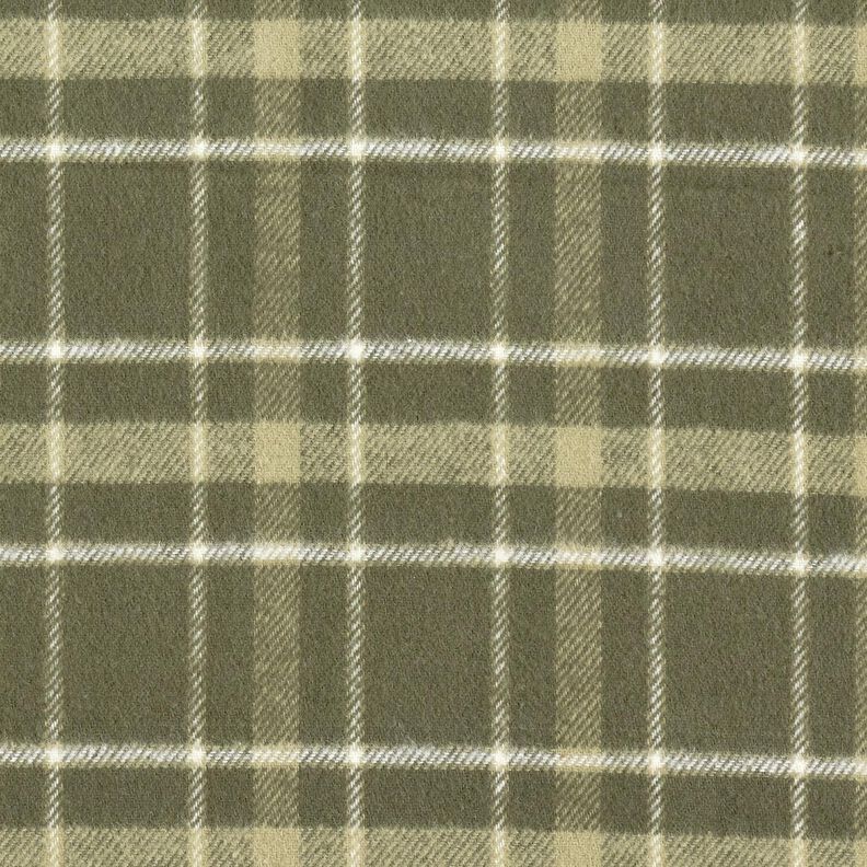 Flanell großes Schottenkaro – khaki/weiss,  image number 1