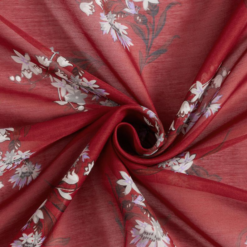 Voile Seidenmix Blumensträuße – karminrot,  image number 4