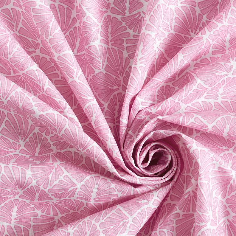 Beschichtete Baumwolle abstrakte Mini-Blätter – rosa/weiss,  image number 4