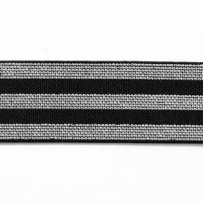 Gestreiftes Gummiband [40 mm] – schwarz/silber, 