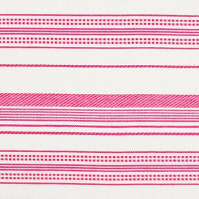 Baumwollstoff gestickte Streifen – wollweiss/pink, 