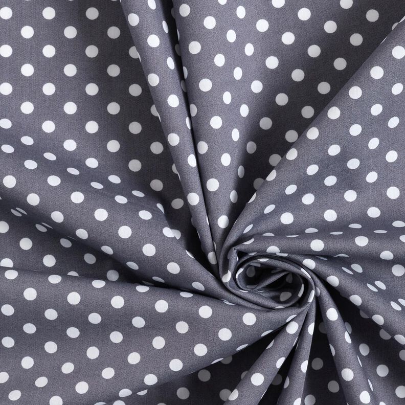 Baumwollpopeline Polka Dots – schiefergrau/weiss,  image number 3