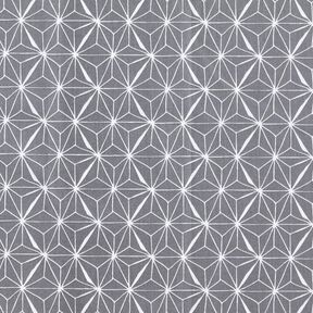 Beschichtete Baumwolle grafische Sterne – grau/weiss, 