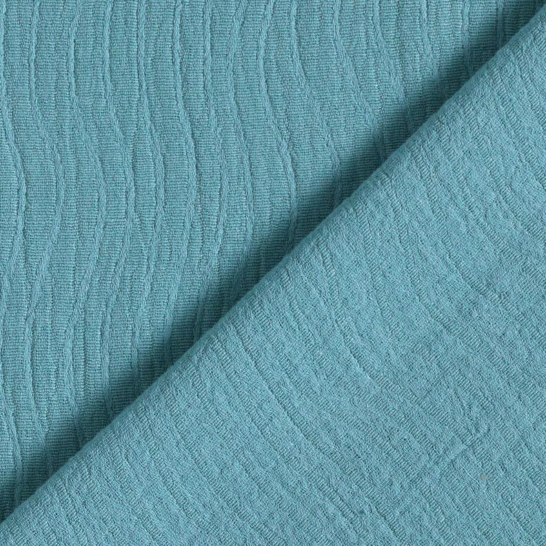 Leinen-Baumwoll-Mix Jacquard Wellenmuster – taubenblau,  image number 1