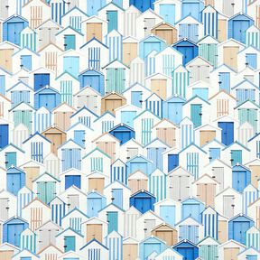Outdoorstoff Canvas Strandhäuser – blau/weiss, 