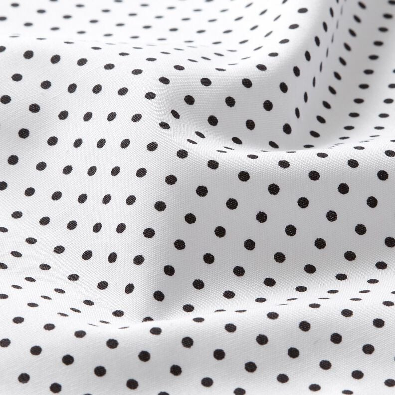 Baumwollpopeline Mini Polka Dots – weiss/schwarz,  image number 2