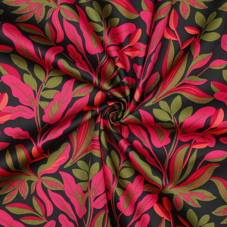 Baumwollsatin Lush Leaves | Nerida Hansen – schwarz/pink,  image number 3