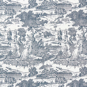 Dekostoff Halbpanama Toile de Jour – marineblau/wollweiss, 