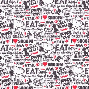 Baumwollpopeline Lizenzstoff Snoopy Graffiti | Peanuts ™ – weiss, 