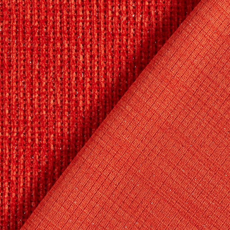 Glitzer-Chenille – terracotta/silber metallic,  image number 4