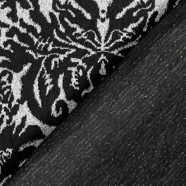 Jacquard Jersey Ornamente – silber metallic/schwarz,  image number 5