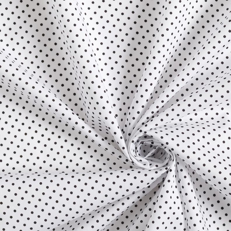 Baumwollpopeline Mini Polka Dots – weiss/schwarz,  image number 3