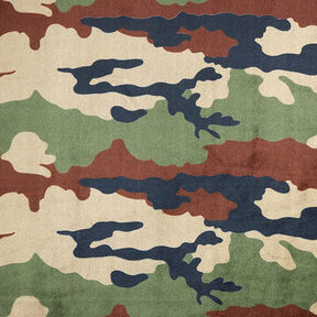 Kuschelfleece Camouflage – helltaupe/dunkelgrün, 