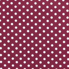 Baumwollpopeline Polka Dots – bordeauxrot/weiss, 