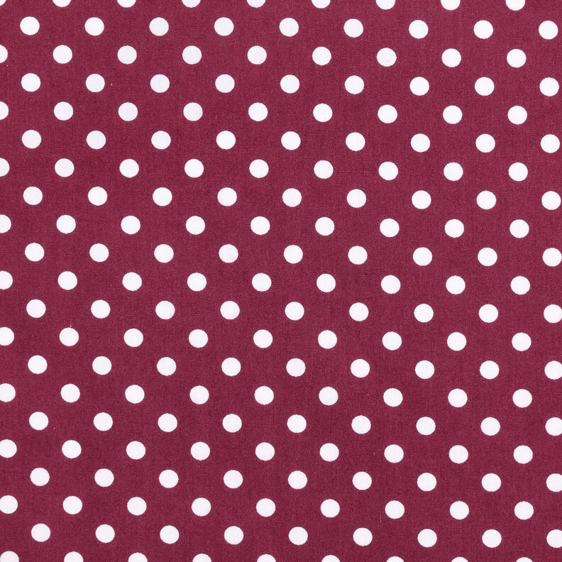 Baumwollpopeline Polka Dots – bordeauxrot/weiss,  image number 1