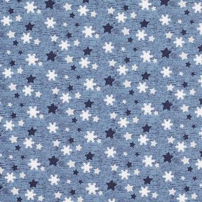 Sweatshirt angeraut Schneeflocken und Sterne Digitaldruck – blaugrau, 